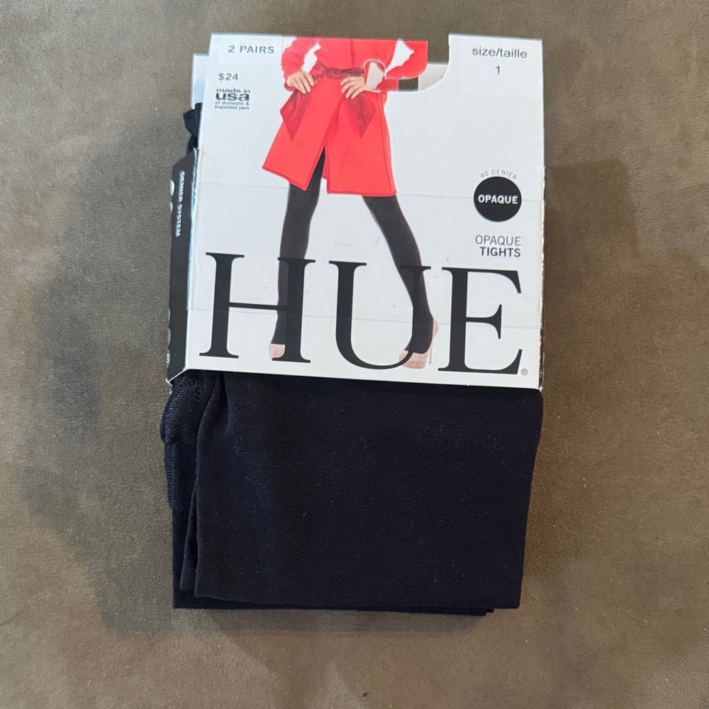 HUE Classic Black Opaque Tights